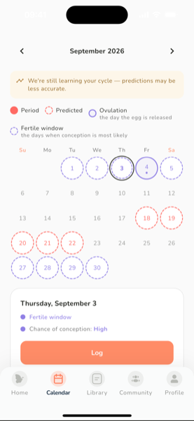 Cycle calendar